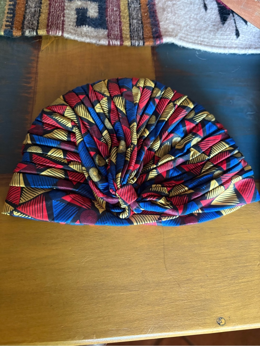 Colorful Geometric Turban Headwrap from Africa